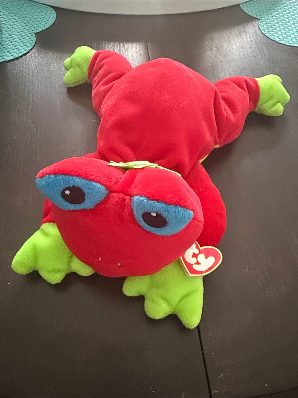 Ty Red and Green Plush Frog stuffed animal
